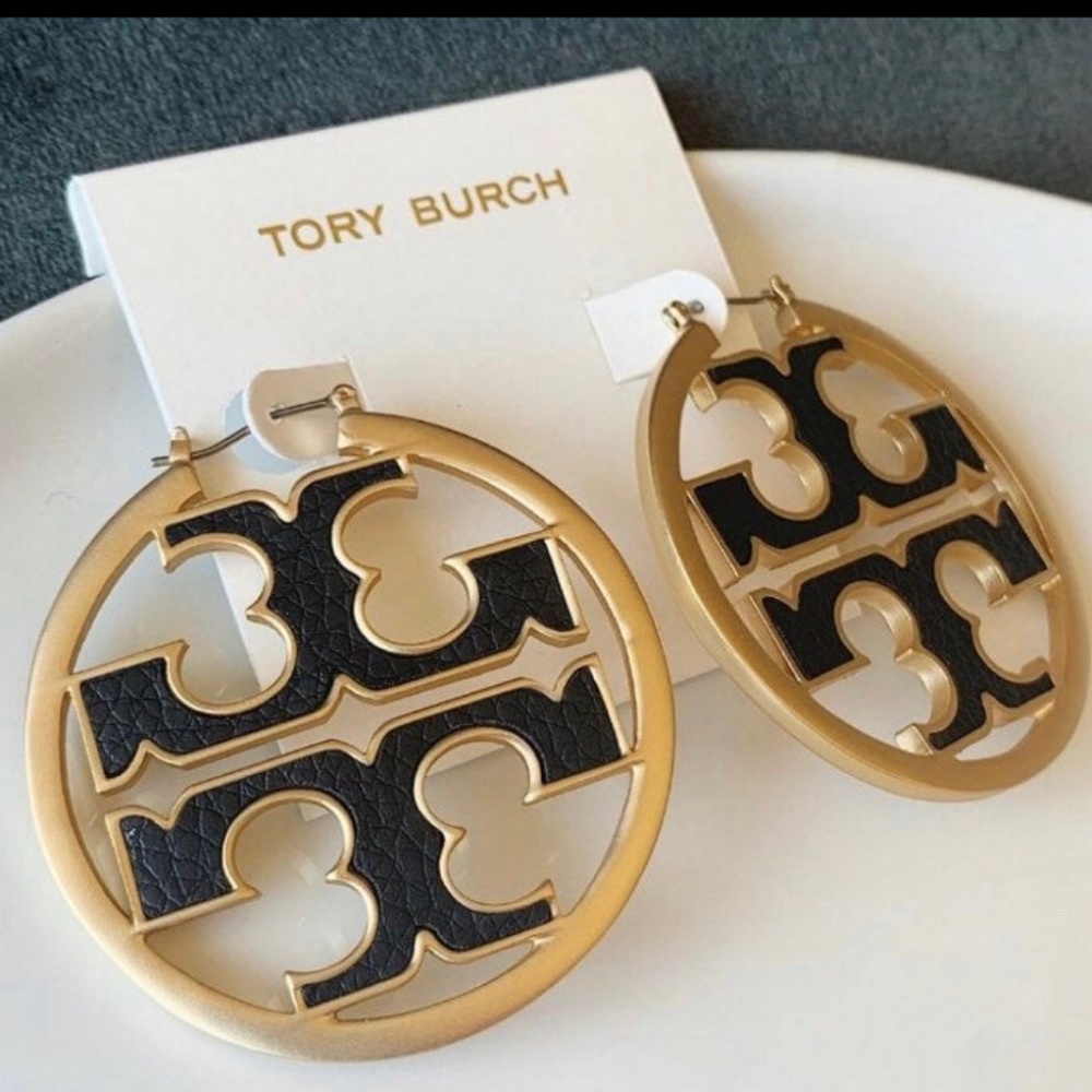 T Miller Leather Inlay Hoop Earrings